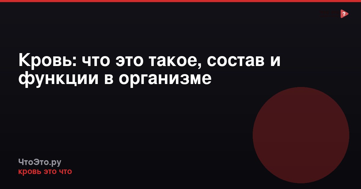 Кровь: что это такое, состав и функции в организме