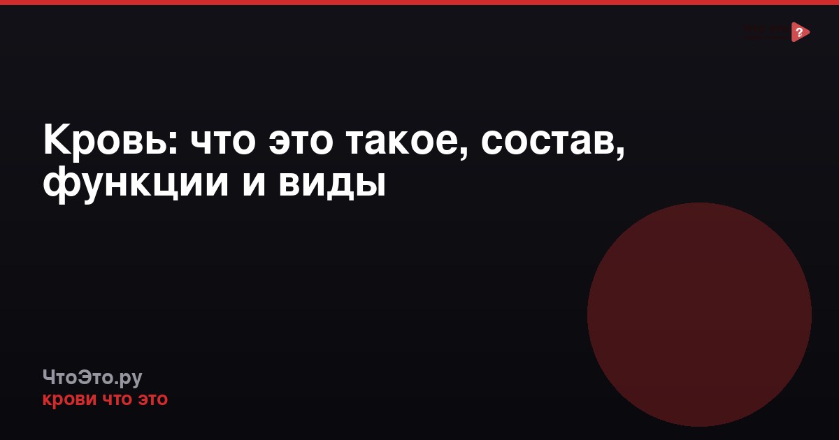Кровь: что это такое, состав, функции и виды