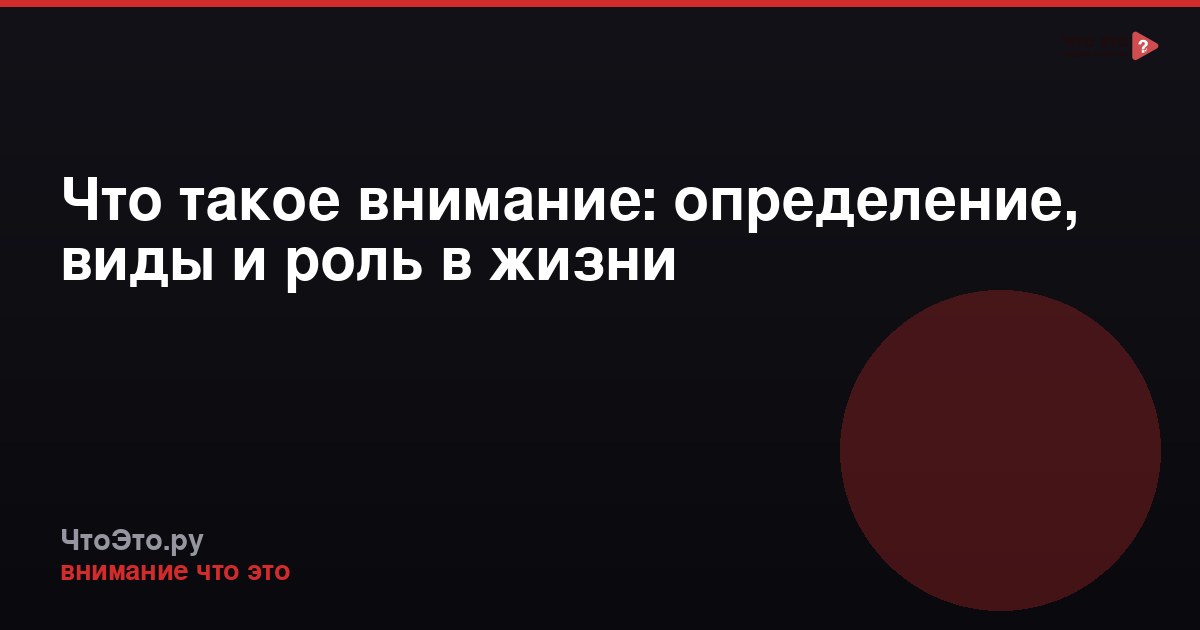 Что такое внимание: определение, виды и роль в жизни