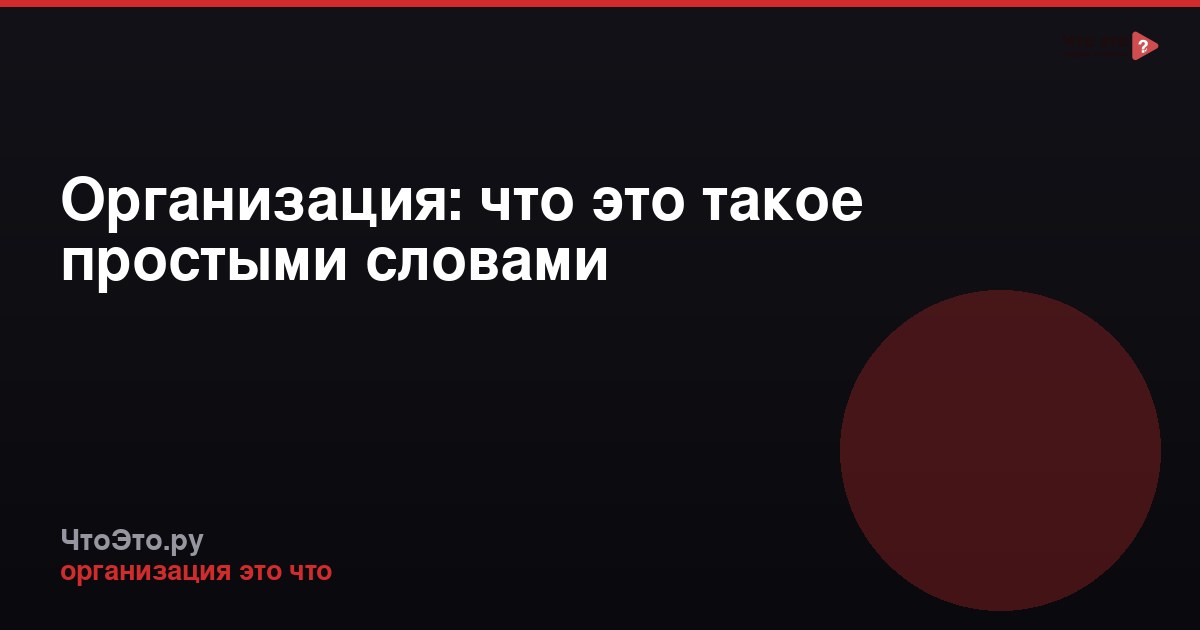 Организация: что это такое простыми словами