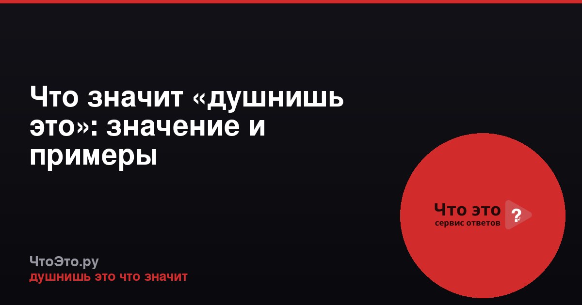 Что значит «душнишь это»: значение и примеры