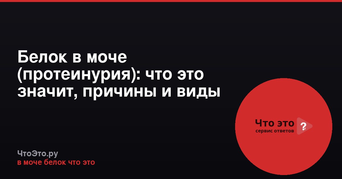 Белок в моче (протеинурия): что это значит, причины и виды