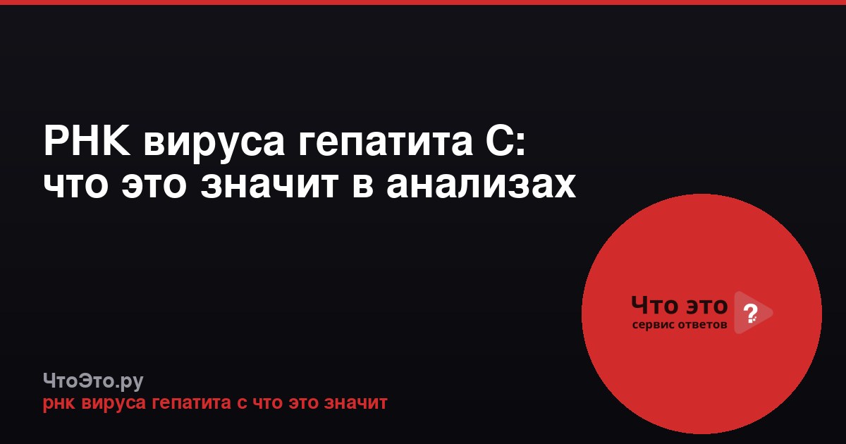 РНК вируса гепатита С: что это значит в анализах