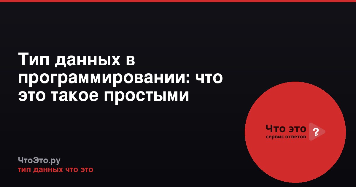 Тип данных в программировании: что это такое простыми словами
