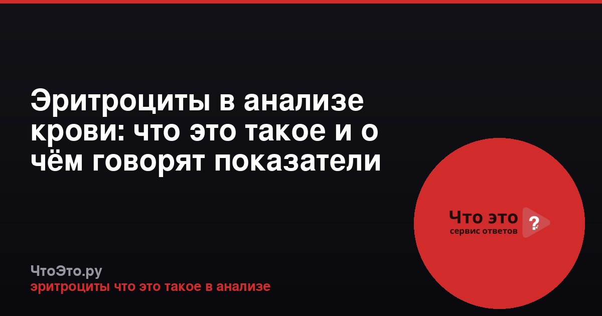 Эритроциты в анализе крови: что это такое и о чём говорят показатели