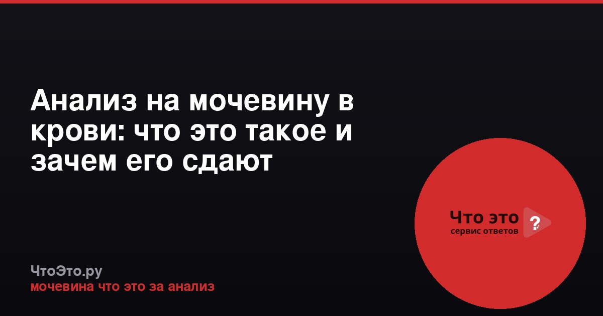 Анализ на мочевину в крови: что это такое и зачем его сдают
