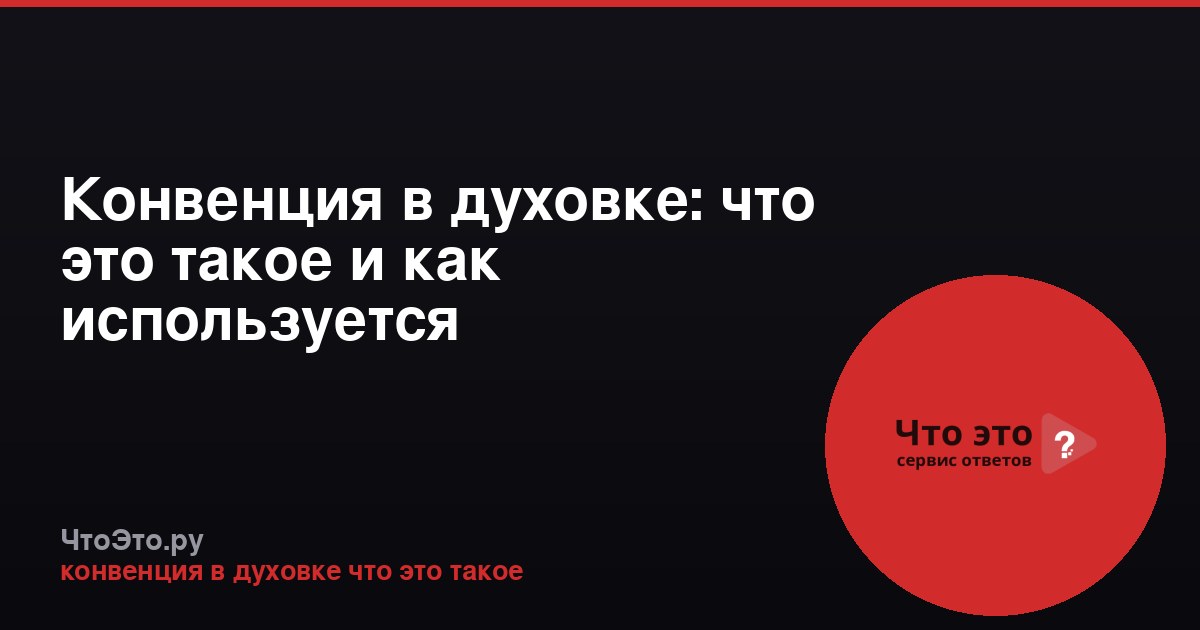 Конвенция в духовке: что это такое и как используется