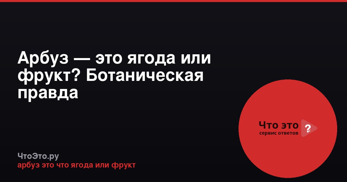 Арбуз — это ягода или фрукт? Ботаническая правда
