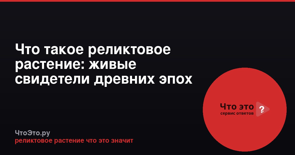 Что такое реликтовое растение: живые свидетели древних эпох