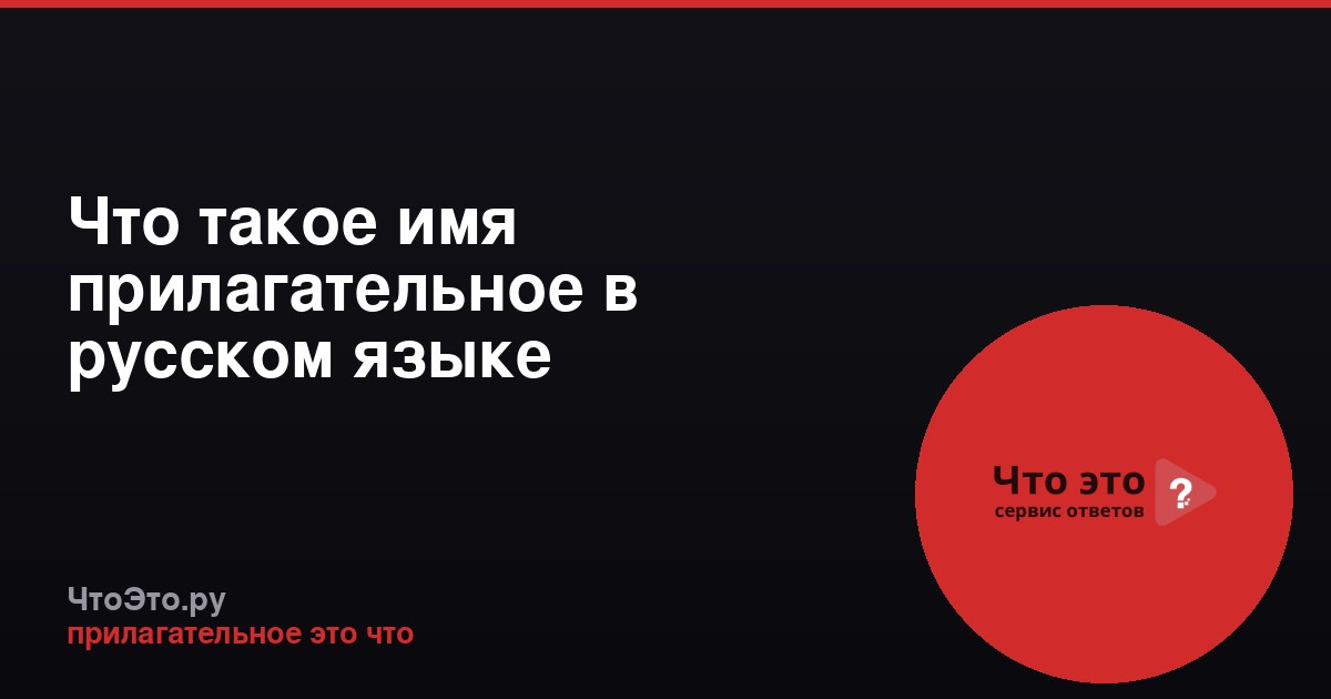 Что такое имя прилагательное в русском языке