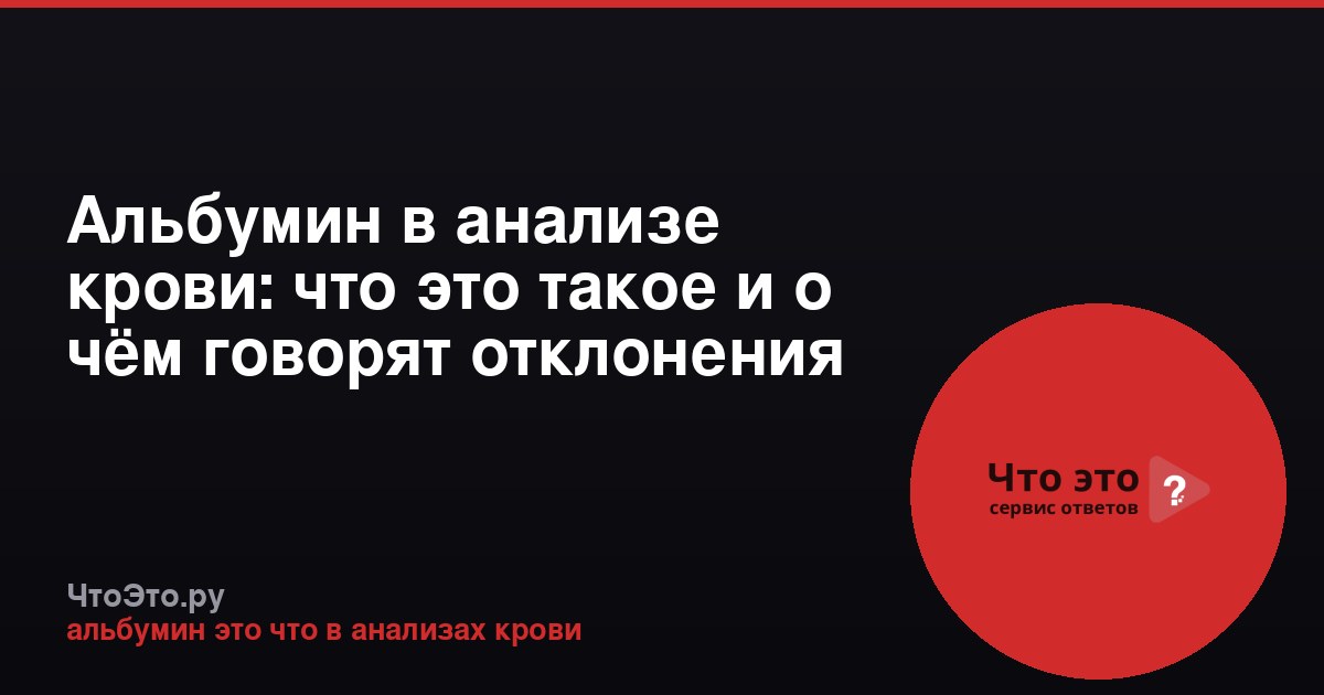 Альбумин в анализе крови: что это такое и о чём говорят отклонения