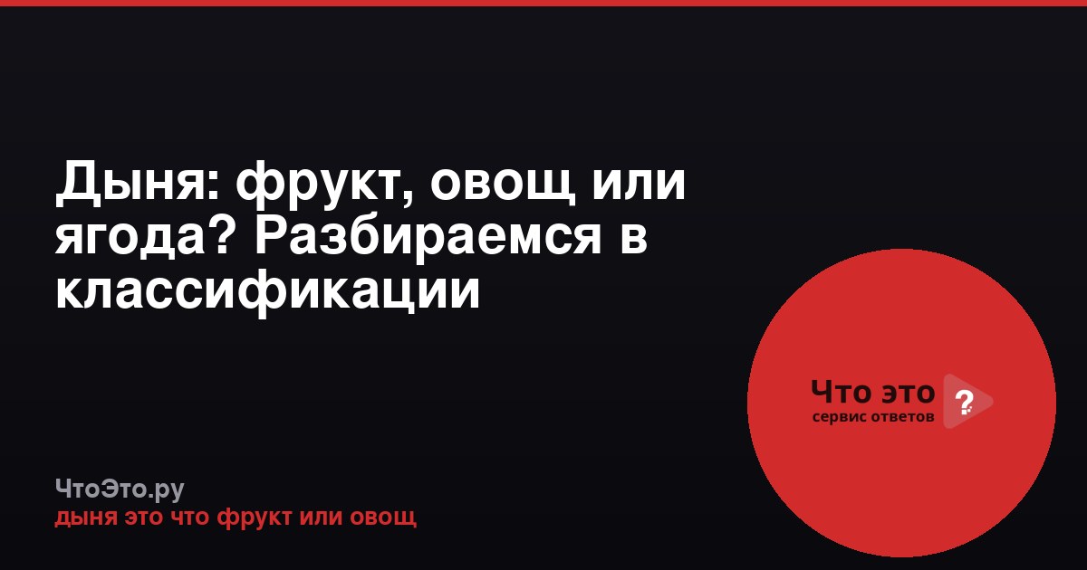 Дыня: фрукт, овощ или ягода? Разбираемся в классификации