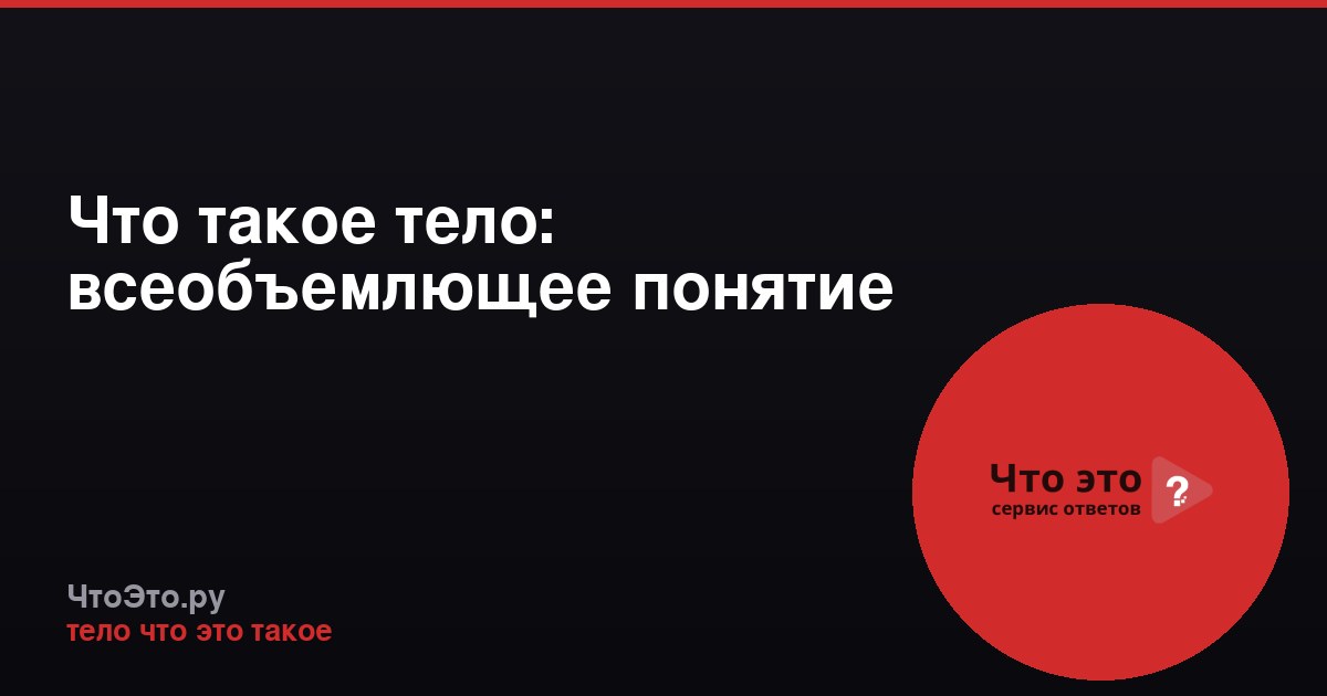 Что такое тело: всеобъемлющее понятие