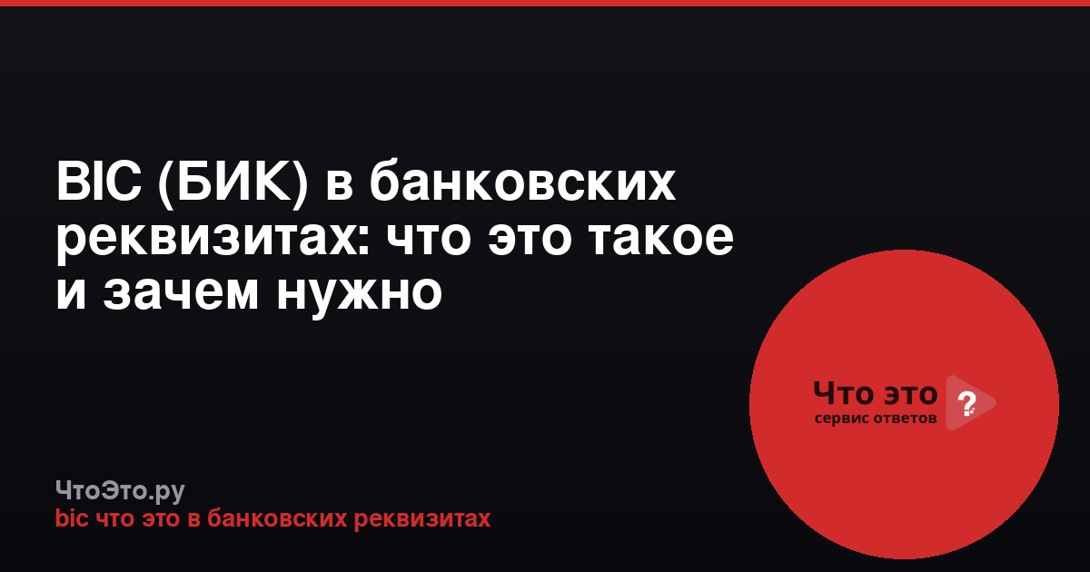 BIC (БИК) в банковских реквизитах: что это такое и зачем нужно