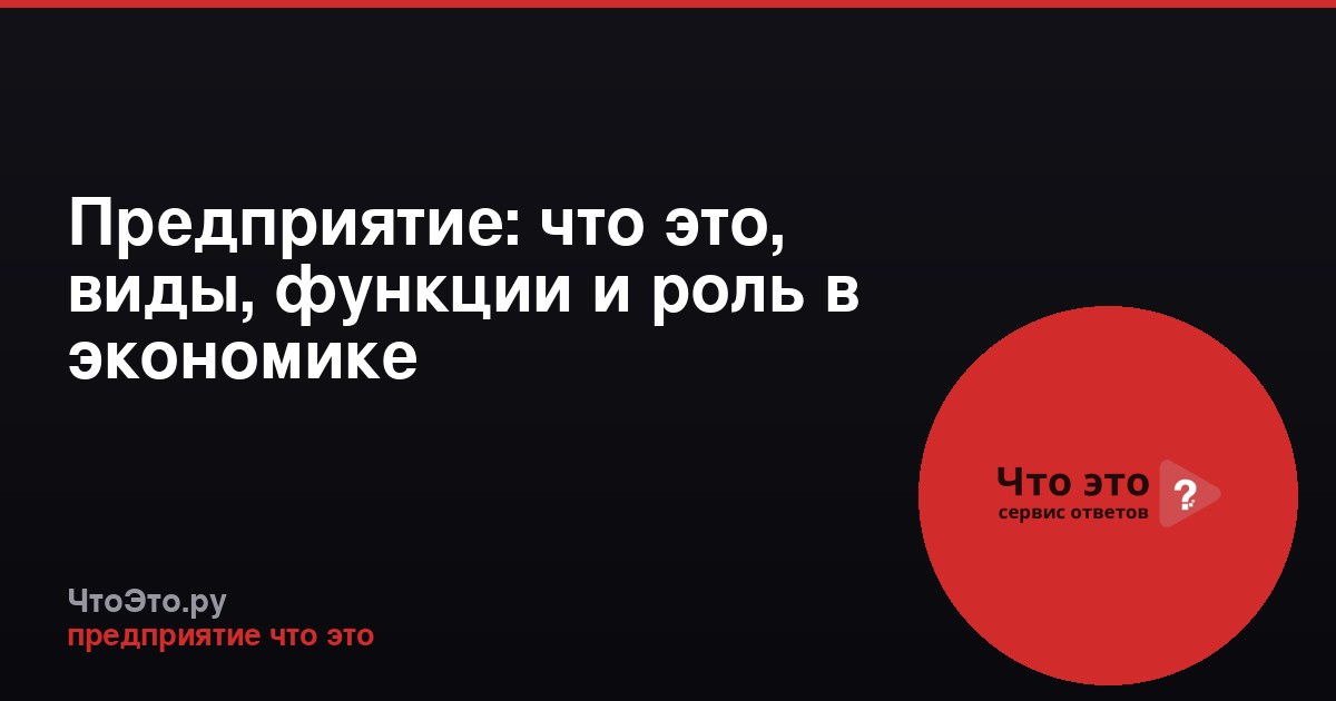 Предприятие: что это, виды, функции и роль в экономике