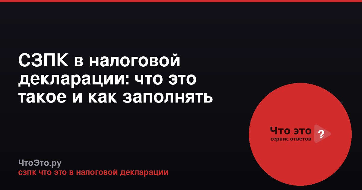 СЗПК в налоговой декларации: что это такое и как заполнять