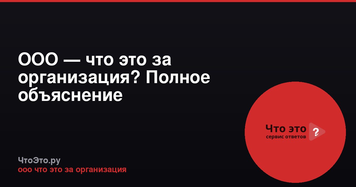 ООО — что это за организация? Полное объяснение