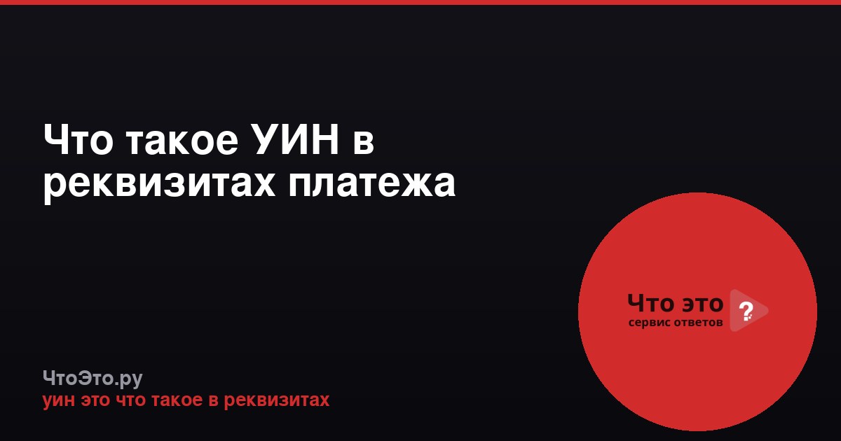 Что такое УИН в реквизитах платежа