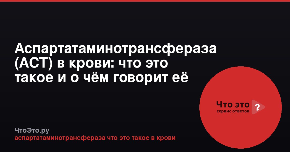 Аспартатаминотрансфераза (АСТ) в крови: что это такое и о чём говорит её уровень
