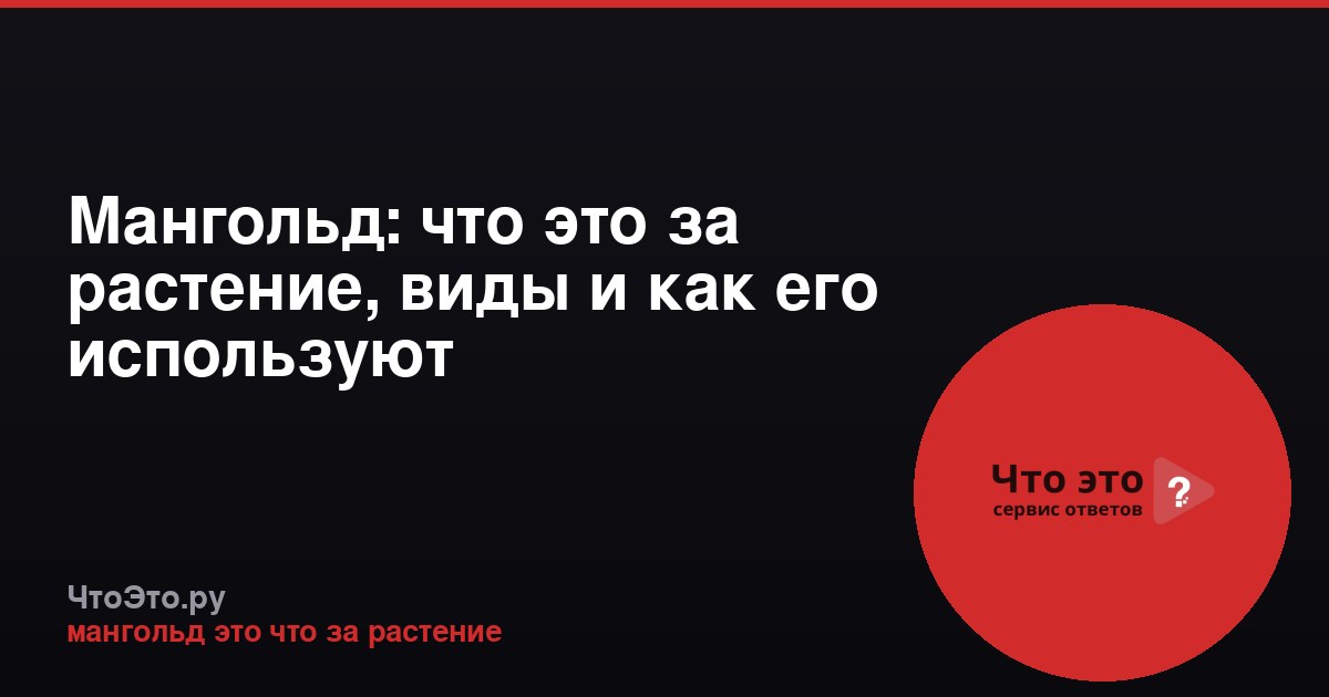 Мангольд: что это за растение, виды и как его используют