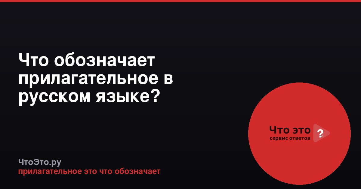Что обозначает прилагательное в русском языке?