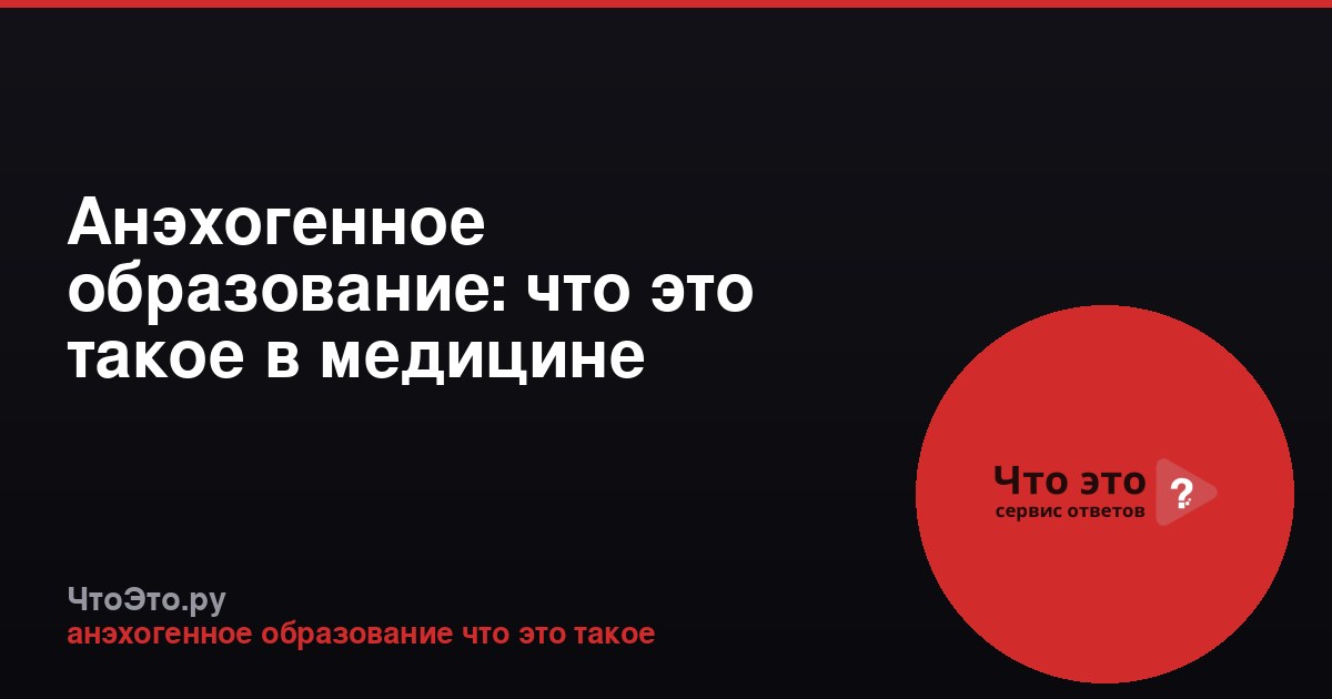 Анэхогенное образование: что это такое в медицине