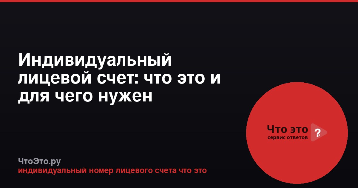 Индивидуальный лицевой счет: что это и для чего нужен