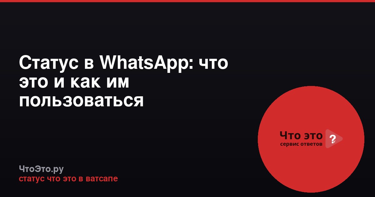 Статус в WhatsApp: что это и как им пользоваться