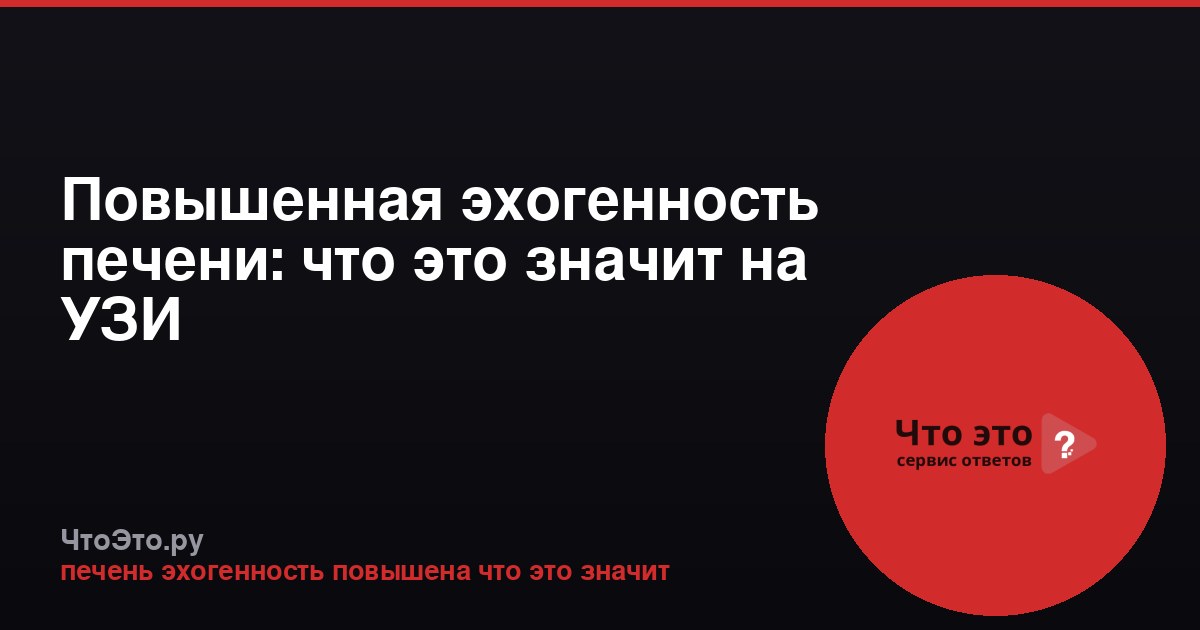 Повышенная эхогенность печени: что это значит на УЗИ