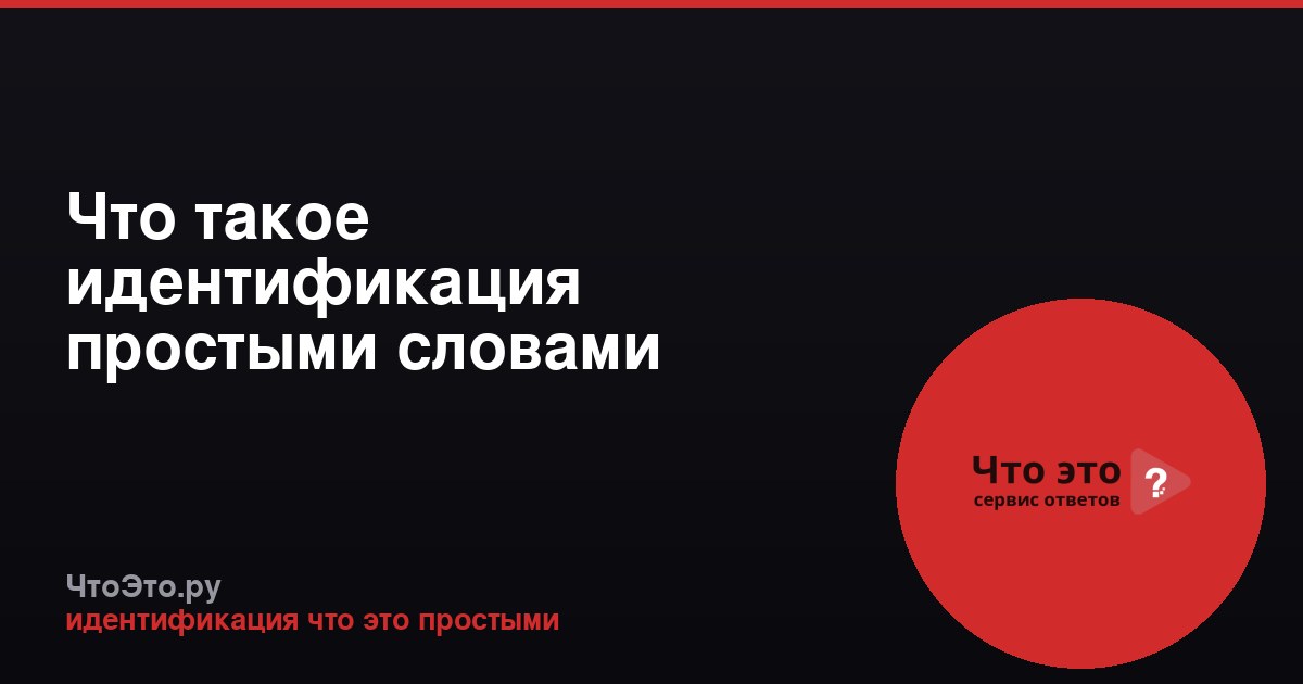 Что такое идентификация простыми словами