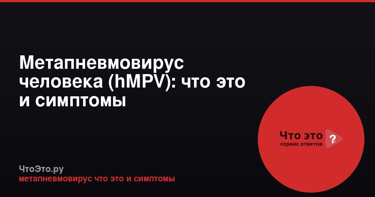 Метапневмовирус человека (hMPV): что это и симптомы