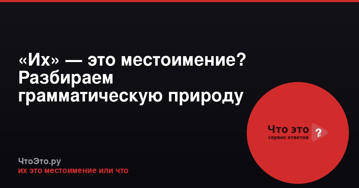 «Их» — это местоимение? Разбираем грамматическую природу слова