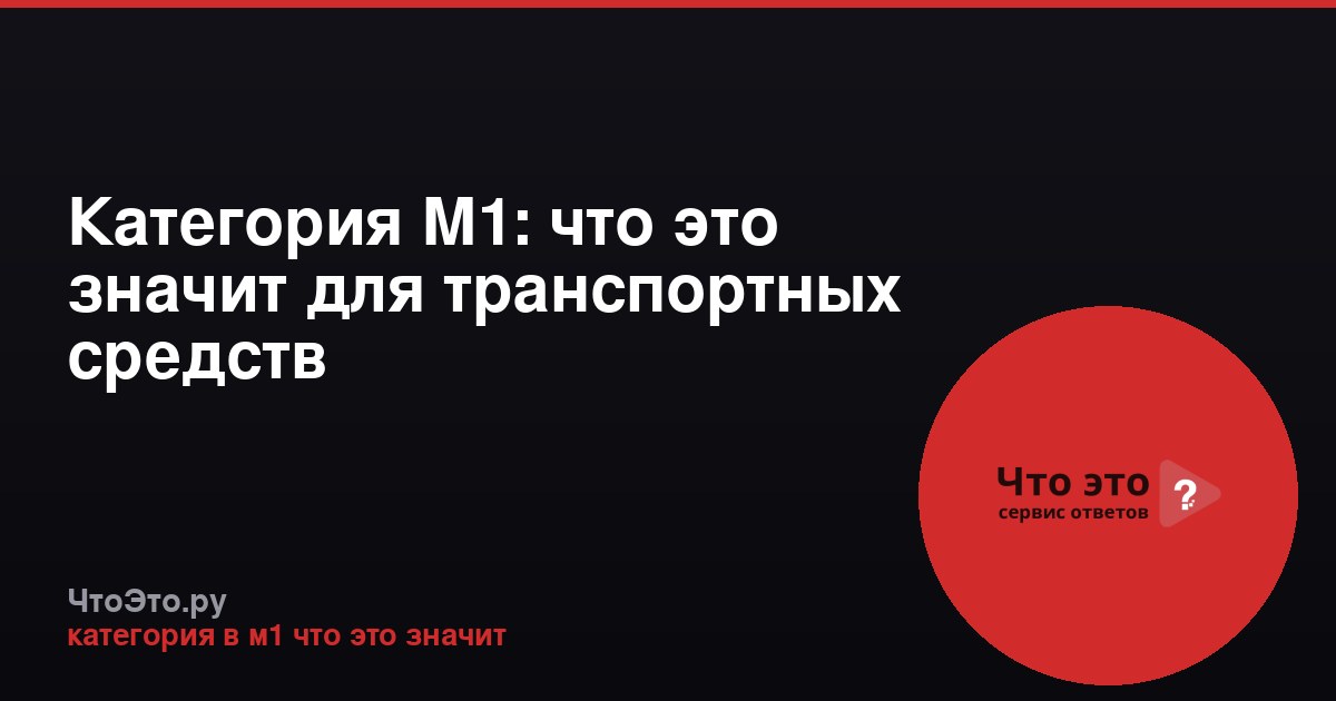 Категория М1: что это значит для транспортных средств