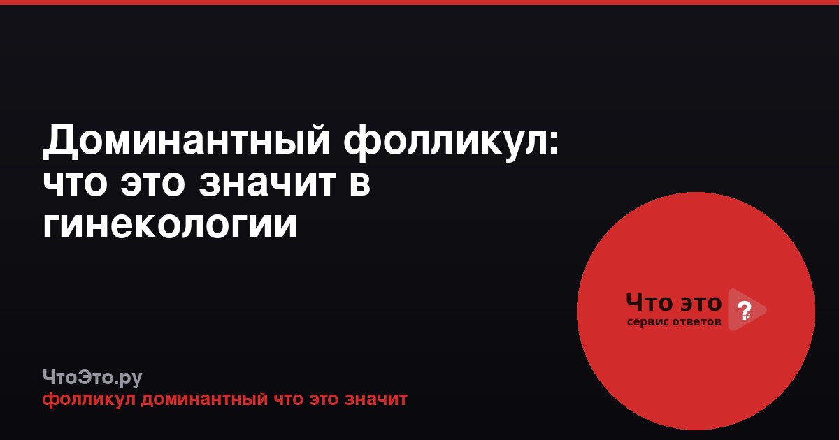 Доминантный фолликул: что это значит в гинекологии