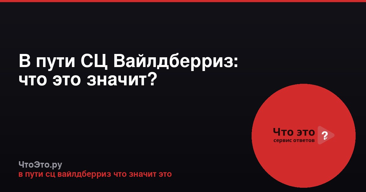 В пути СЦ Вайлдберриз: что это значит?