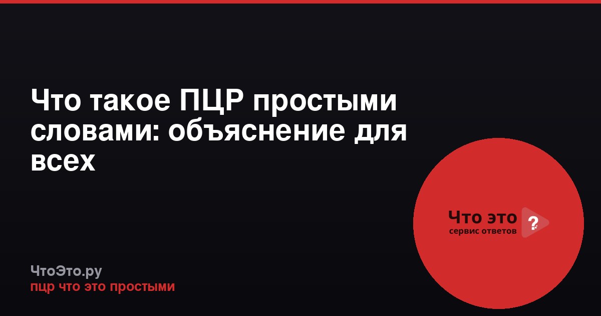 Что такое ПЦР простыми словами: объяснение для всех