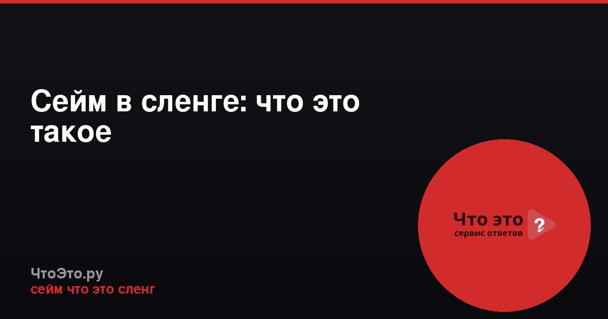 Сейм в сленге: что это такое
