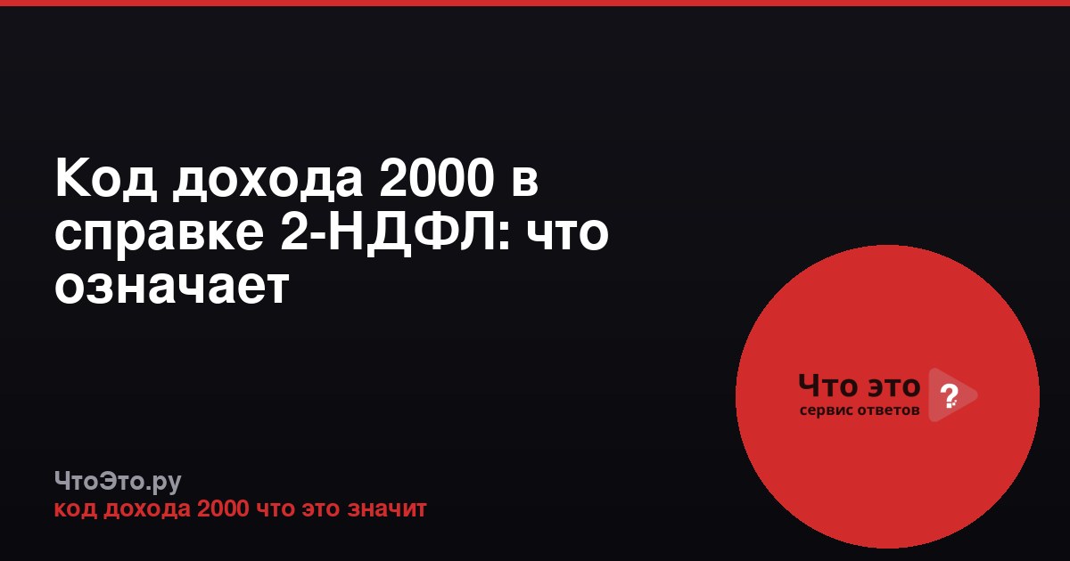 Код дохода 2000 в справке 2-НДФЛ: что означает