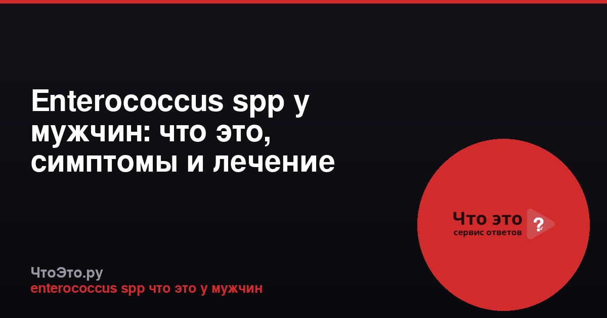 Enterococcus spp у мужчин: что это, симптомы и лечение