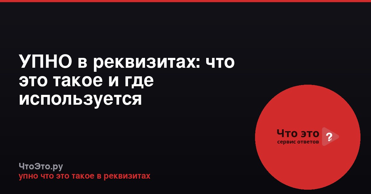 УПНО в реквизитах: что это такое и где используется