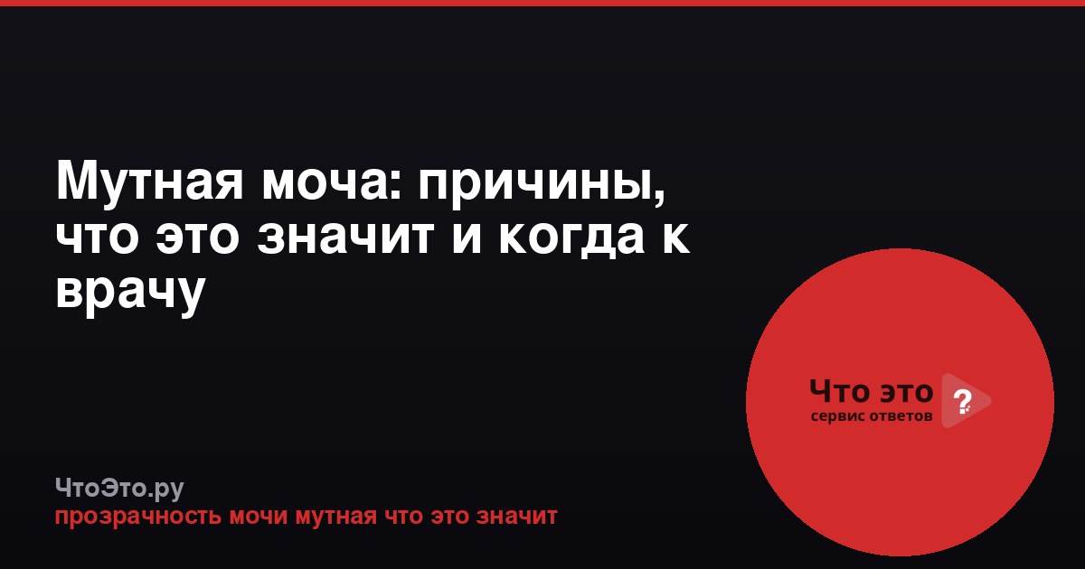 Мутная моча: причины, что это значит и когда к врачу