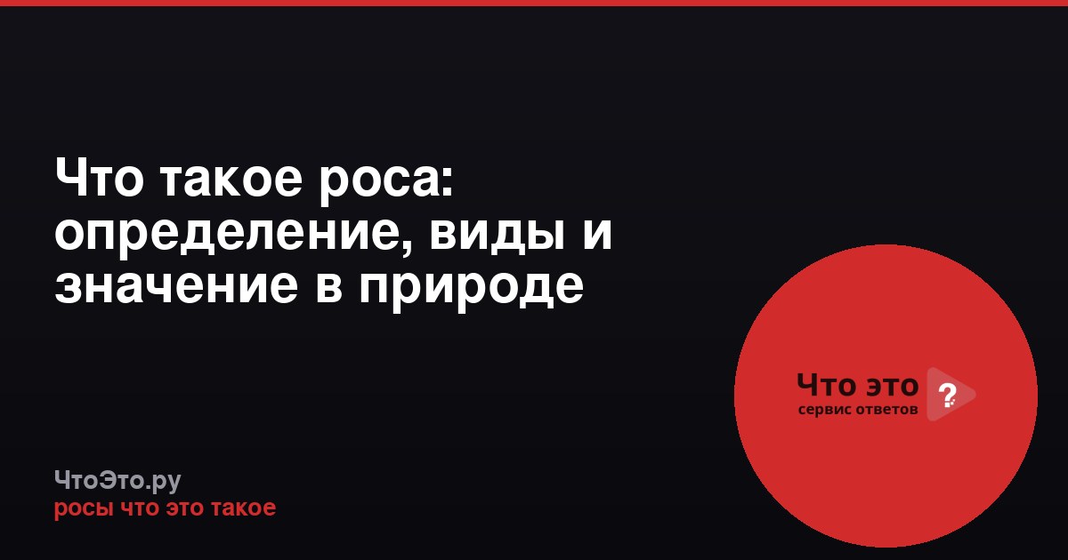 Что такое роса: определение, виды и значение в природе