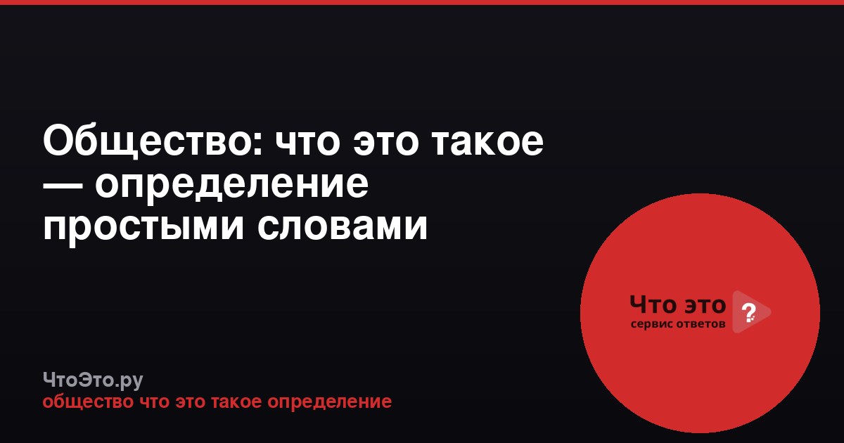Общество: что это такое — определение простыми словами
