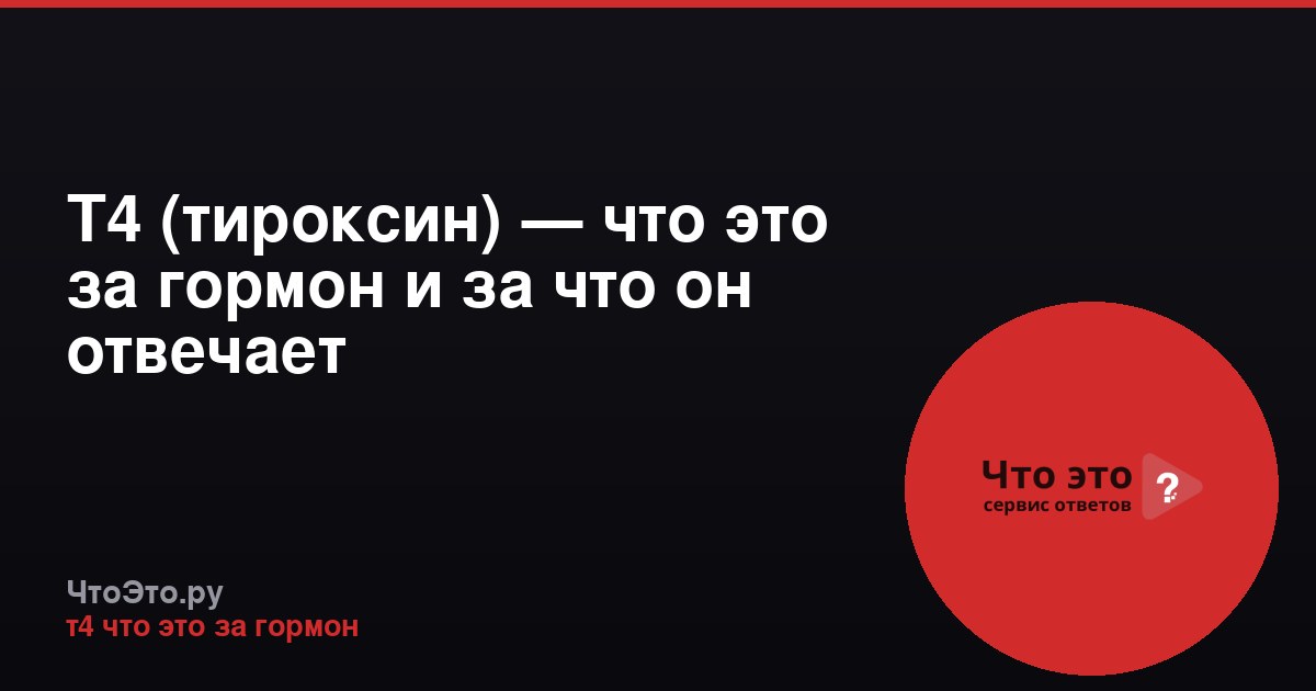 Т4 (тироксин) — что это за гормон и за что он отвечает