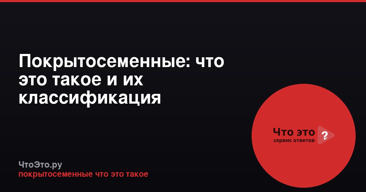 Покрытосеменные: что это такое и их классификация