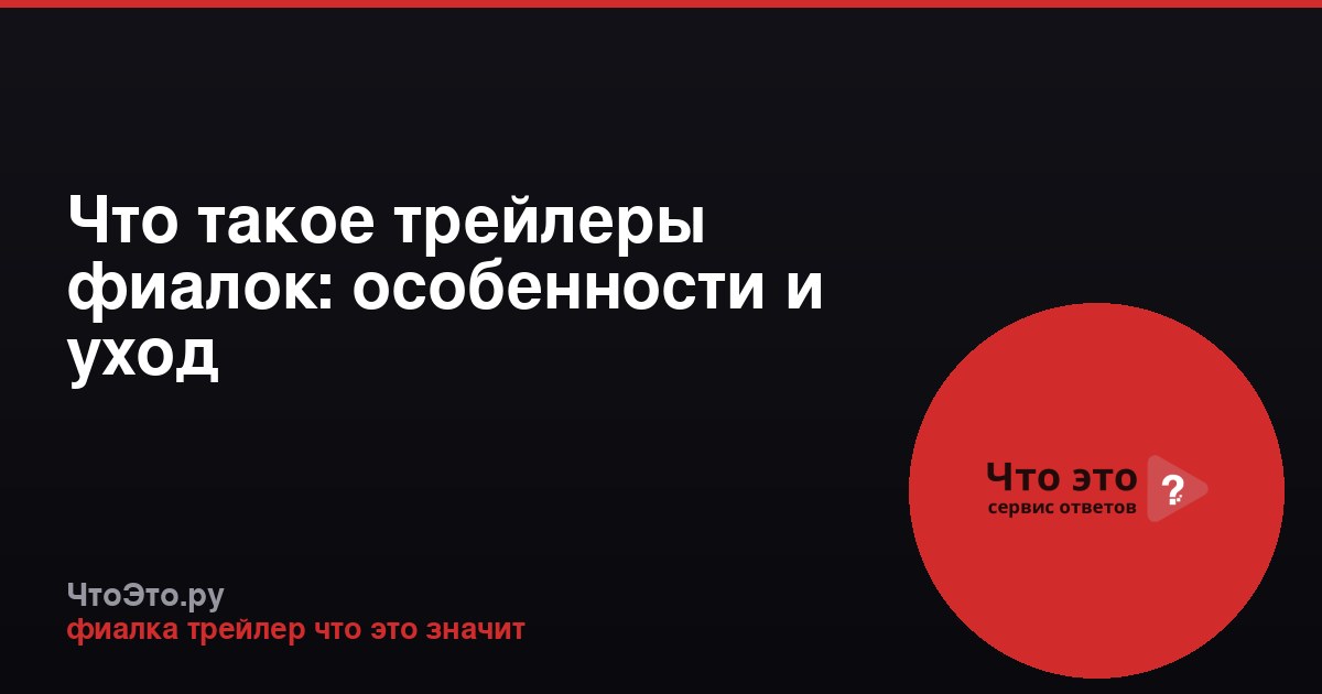 Что такое трейлеры фиалок: особенности и уход