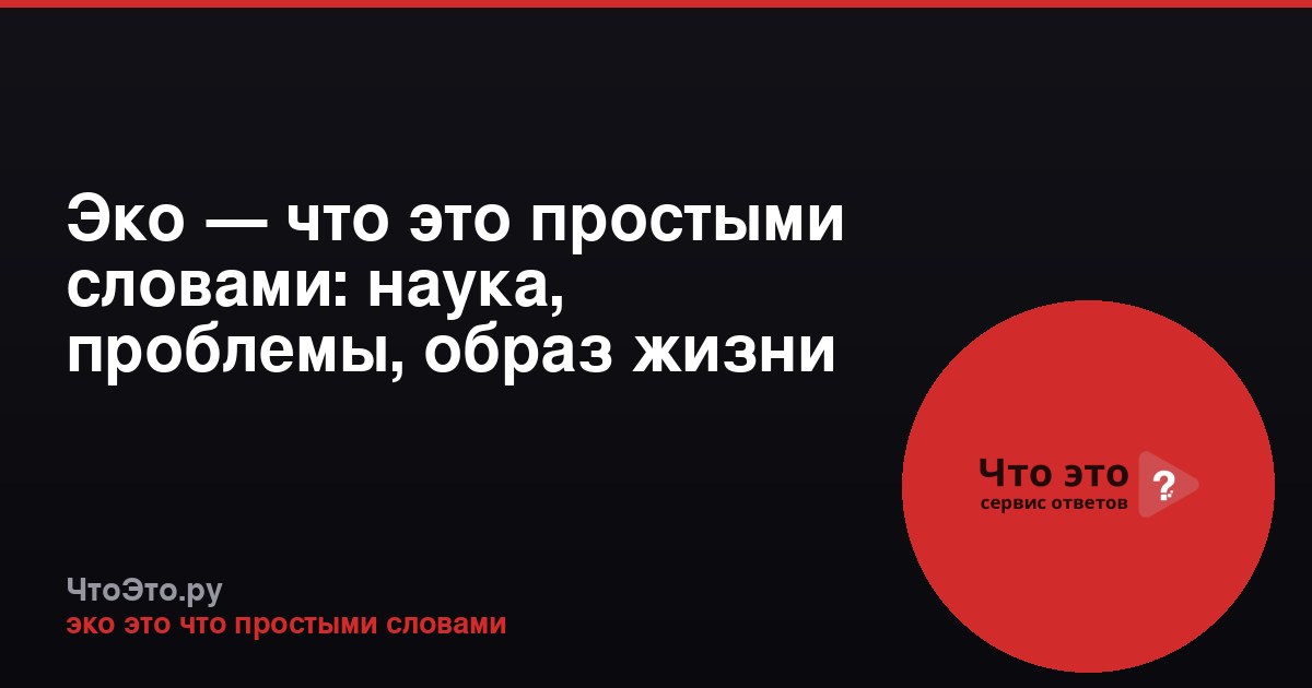 Эко — что это простыми словами: наука, проблемы, образ жизни