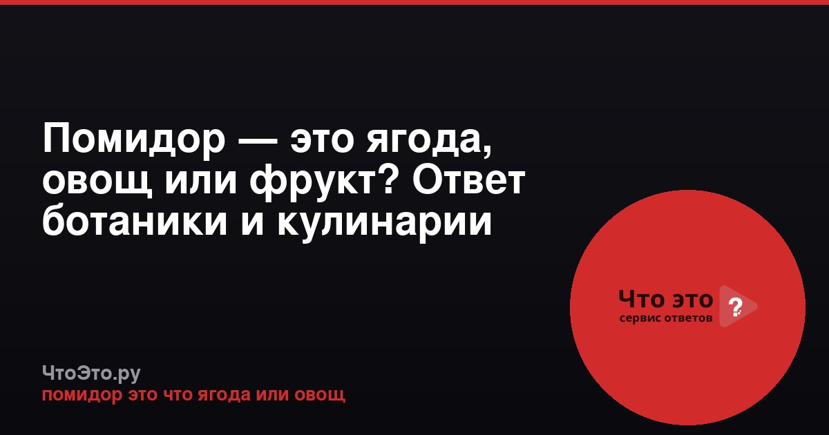 Помидор — это ягода, овощ или фрукт? Ответ ботаники и кулинарии