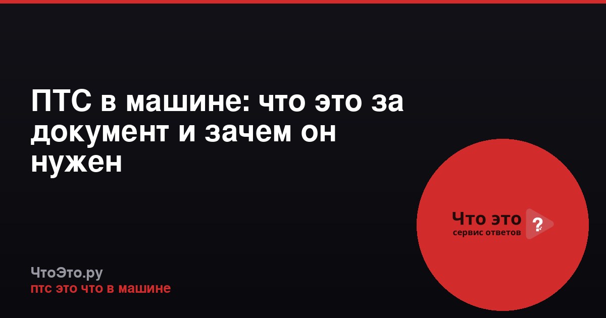 ПТС в машине: что это за документ и зачем он нужен