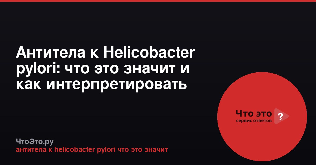 Антитела к Helicobacter pylori: что это значит и как интерпретировать результат
